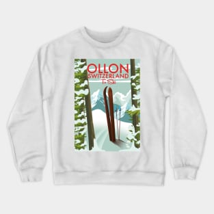 Ollon, Switzerland Ski poster Crewneck Sweatshirt